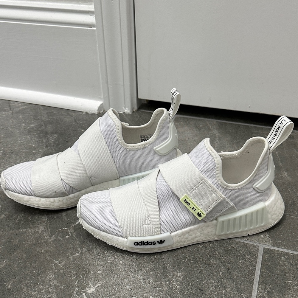 Adidas White Slip-On Athletic Shoes
